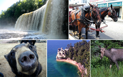 Upper Michigan Attractions, Curtis MI Attractions, Curtis Michigan Attractions, Tahquamenon Falls, Oswalds Bear Ranch, Toonerville, Waterfalls, Lighthouses, UP Attractions
